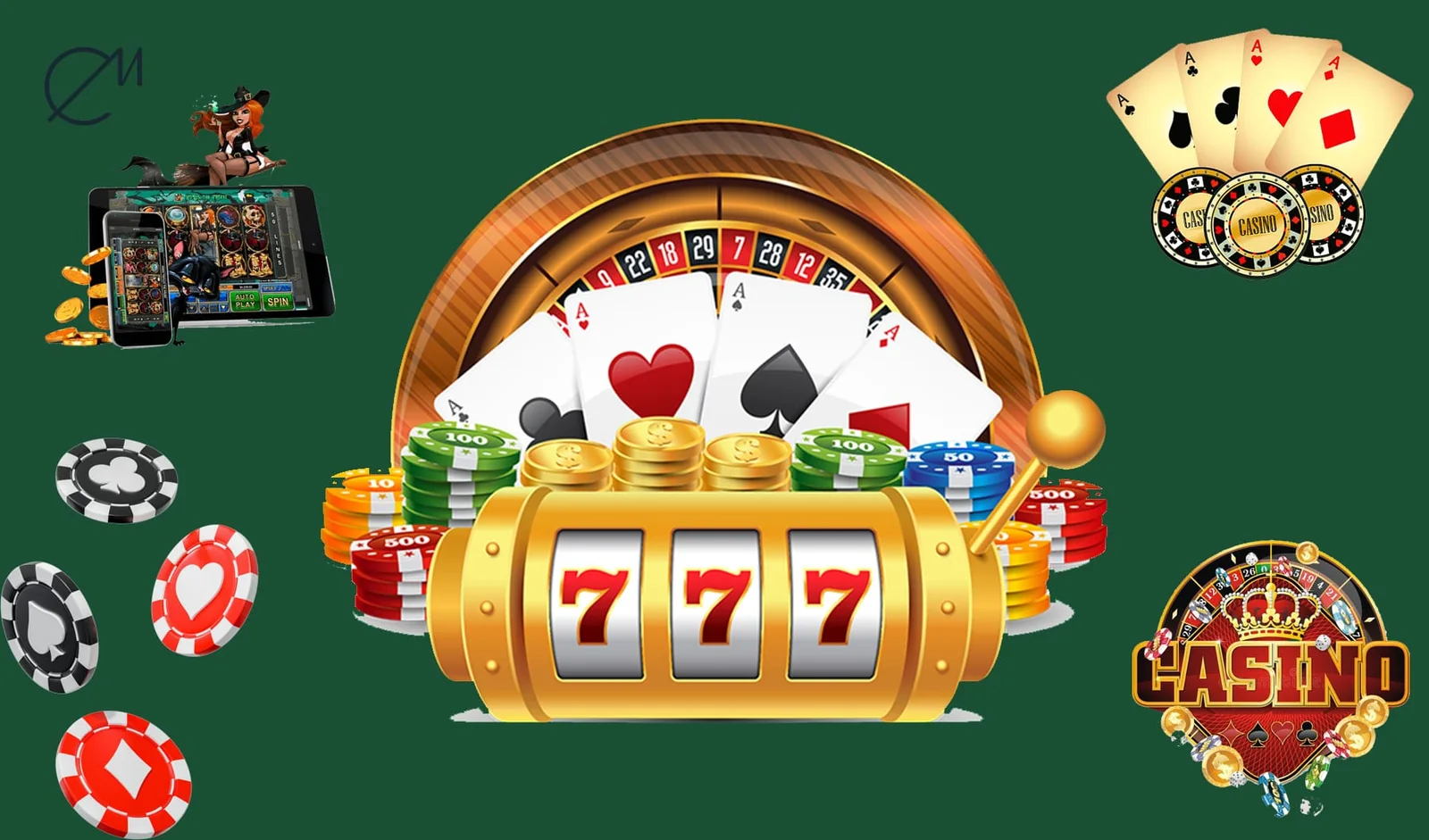 Suasana meja kasino untuk permainan kartu dan roda di HANABI88